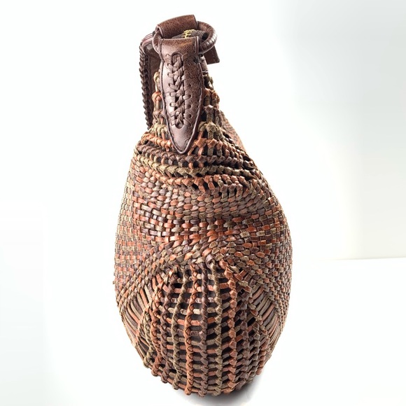 Cole Haan Genevieve woven leather hobo rare color - Picture 2 of 8